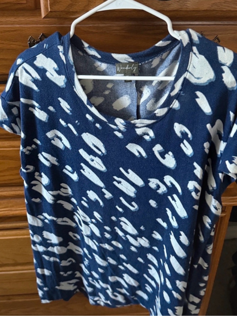 Wonderly Navy and White Short-Sleeve Printed Tee